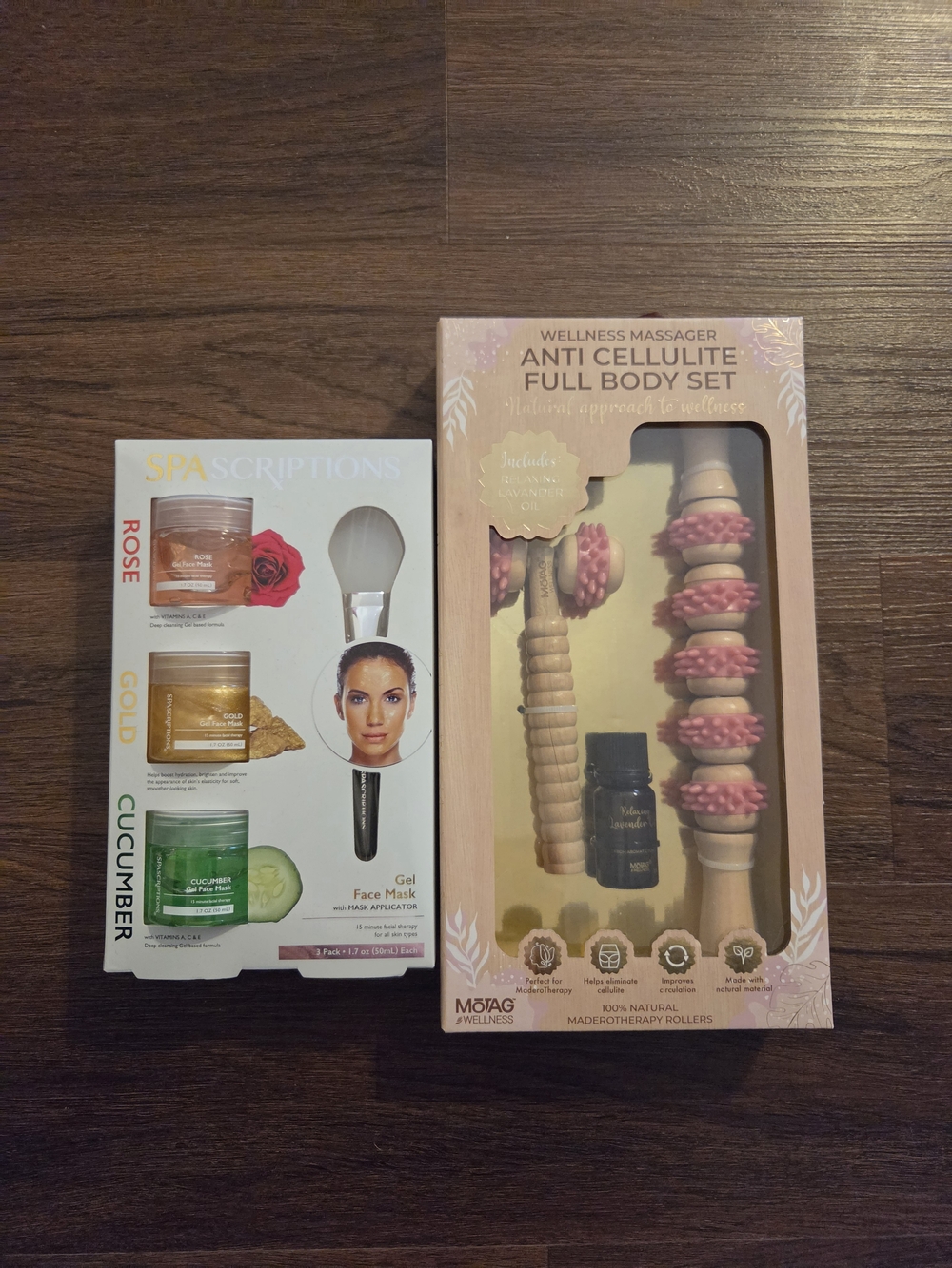 Wellness Full Body Massager Set And Gel Face Masks Set Bundle